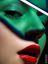 губы, лицо, зеленый
