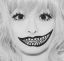 девушка, ч/б, макияж, улыбка, зубы, оскал, кошмарик