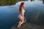 ariel, ариэль, пруд, причал, девушка, рыжая