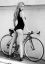 велосипед, девушка, ч/б